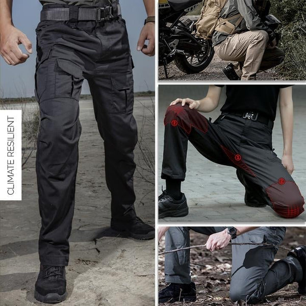 LA Police Gear - Pantalones tácticos impermeables para hombre con pretina elástica | Pantalones tácticos EDC de senderismo resistentes al agua, ligeros y duraderos para hombre